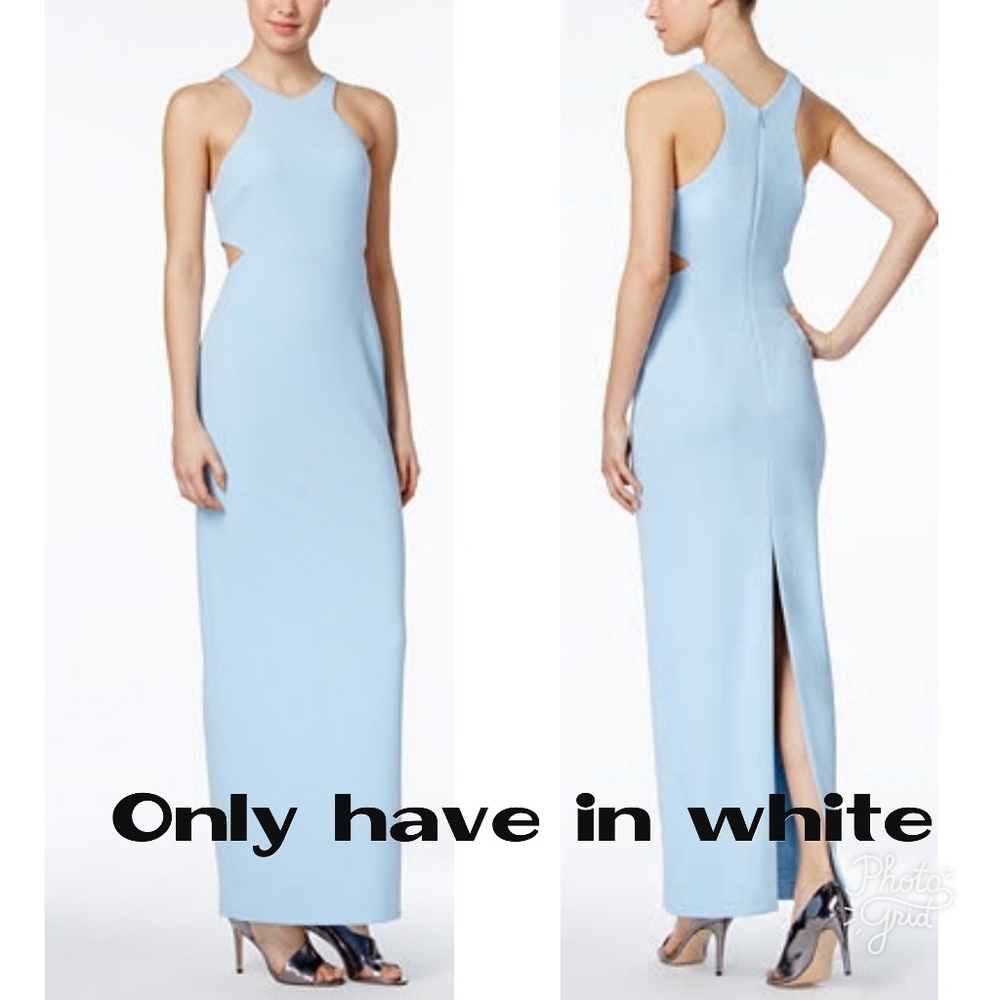 CALVIN KLEIN WHITE CUTOUT SIDE GOWN 🆕